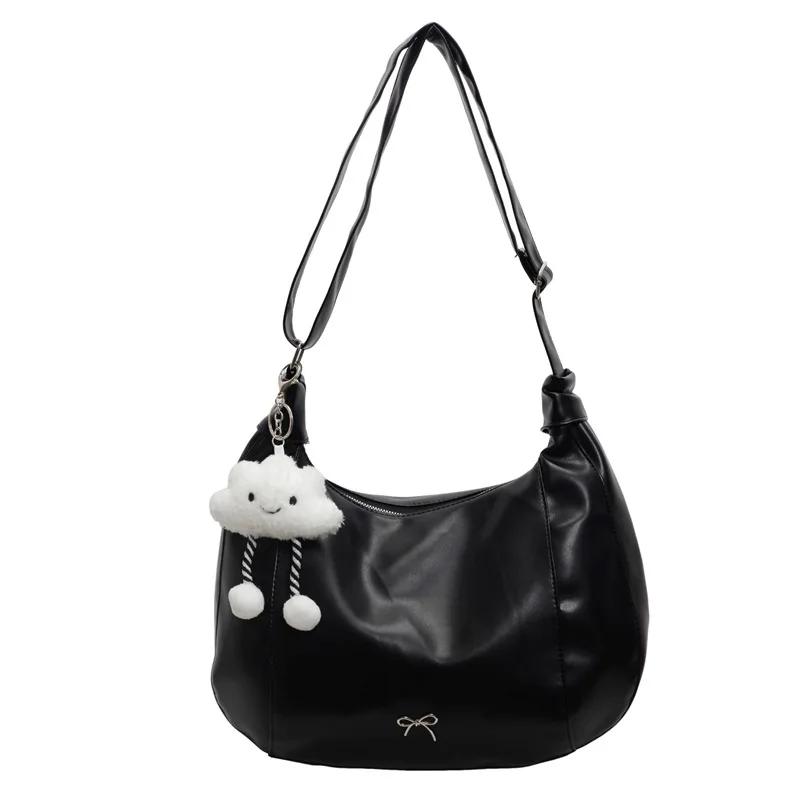 Luxusní dámská taška přes rameno PU kůže Crossbody taška Velkokapacitní batoh pod paži Dodává se s malou panenkou Dámské kabelky