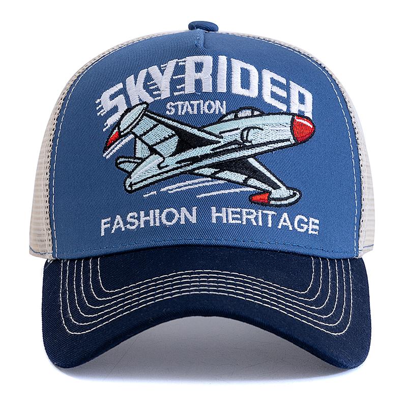 Hot Sale Cap Breathable Mesh Outdoor Baseball Cap Men Women SKY RIDER Embroidered Pattern Snapback Trucker Hat Cap