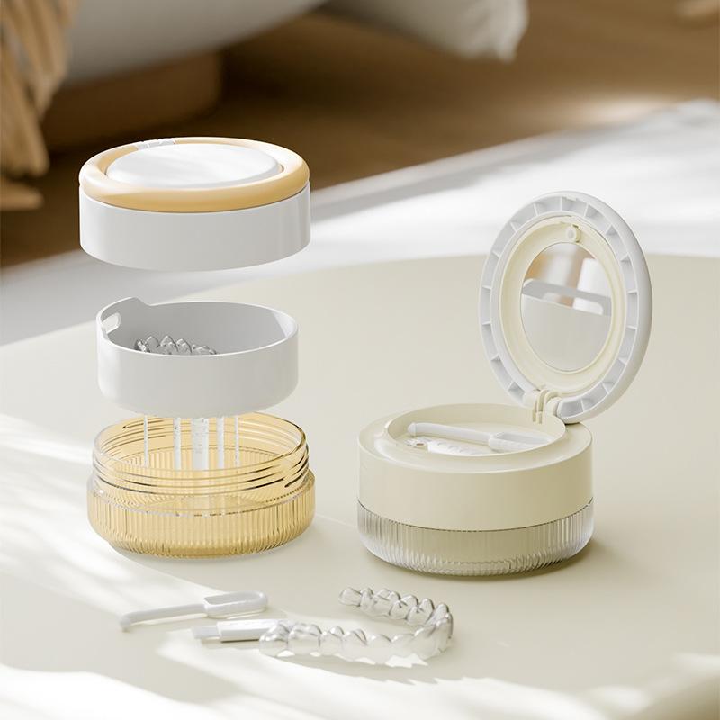 Invisible Braces Storage Box, Orthodontic Retainer Box, Portable Dental Aligner, Vacation Tooth Cleaning Soaking Box