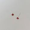 [ Modernlike / Headquarters genuine product ] Silver 925 red cubic zirconia earrings