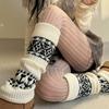 Sweet Christmas Leg Warmers Knitted Leg Sleeves Harajuku Long Leg Socks Winter Warm Boot Cuffs Toppers for Womens Girls