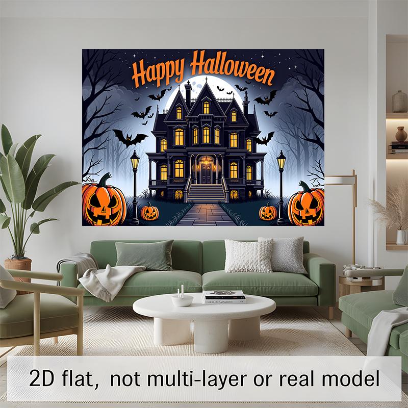 Party Backdrop Halloween Flat Banners Scary Fiber Celebrations Wedding Enthusiasts Photo Booth Decor Front Door Decor