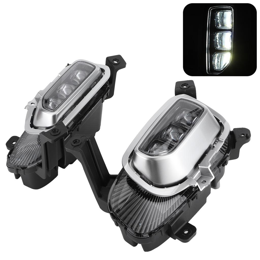 Daytime Running Light LED with Fog Lamp Cover Front Bumper Fit for Kia Seltos 2020‑2021