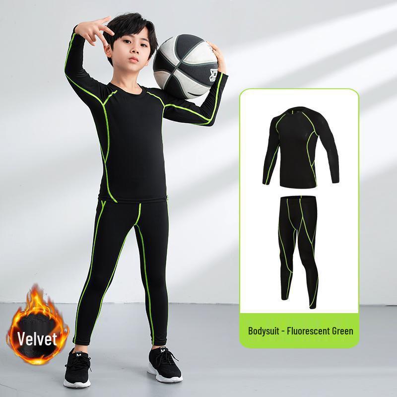 Boys' Quick-Dry Running Tights & Fitness Base Layer Set for Autumn/Winter