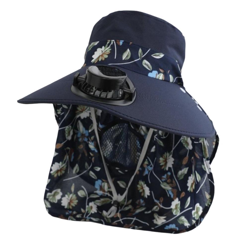 Breathable Solar Fan Cap Anti-UV Cooling Fan Hat Women Sun Hat Sun Cap  Tea Picking