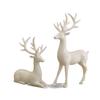 Christmas Deer Figurines Set, Festive Home Decor Sculptures for Xmas Party Living Room, Artistic Reindeer Ornaments & Gift