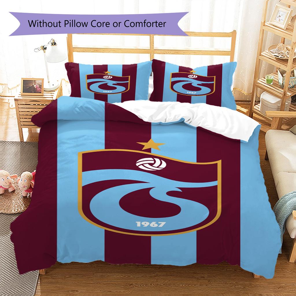 Trabzonspor Pattern Bedding Set Quilt Cover Pillowcase Home Decor Gift (1 * duvet cover + 2 * pillowcase, without core)