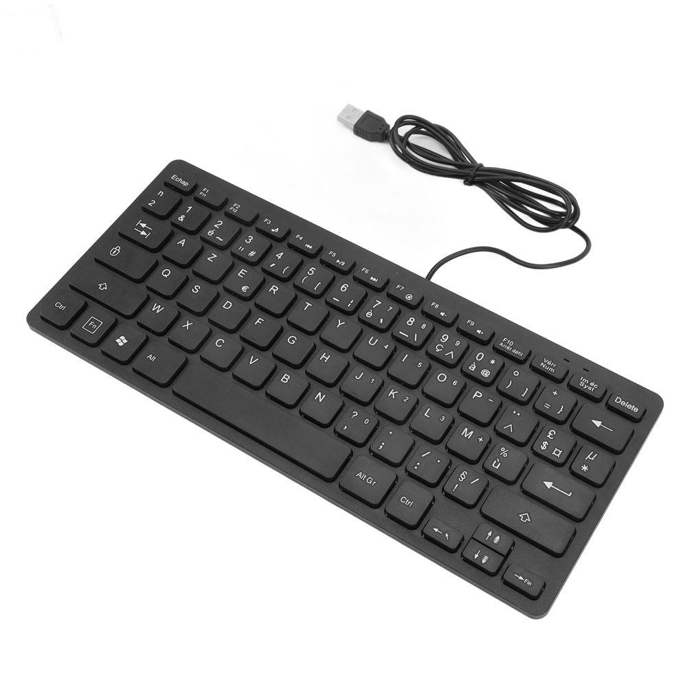 Durable 78 Keys Language Keyboard Splash Proof Plug and Play Ultra Thin Keyboard Compact Keyboard Desktop