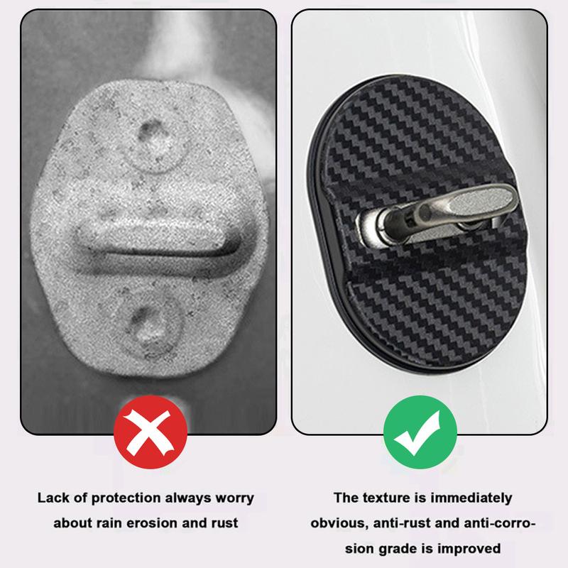 4pcs Car Lock Scratch-resistant Protective Cover Sticker Car Door Closing Shock Absorbing Pad Car Door Lock Anti-Collision Cover