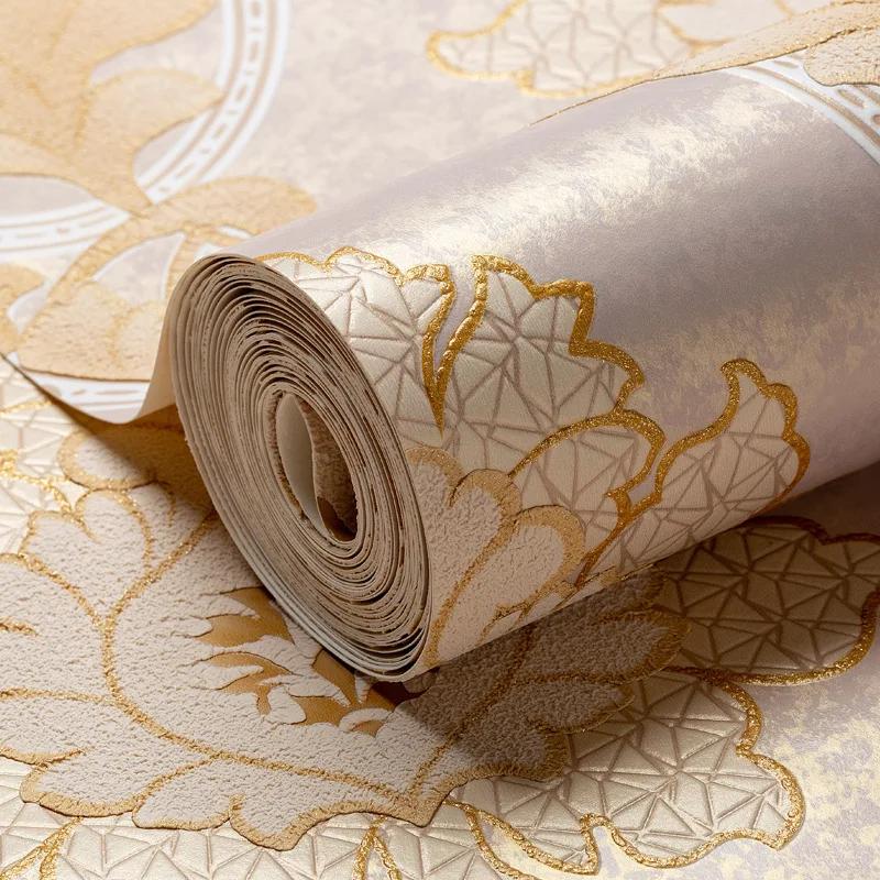 European Style Wallpaper Thickened Deer Skin Velvet Bedroom Living Room 3D Non-woven Fabric Wallpaper Home Decor Papel De Parede
