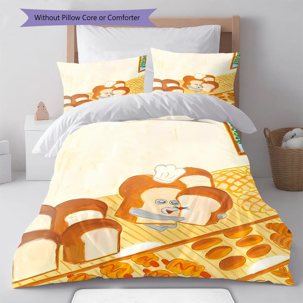 Bread Thief Pattern Bedding,Quilt Set Quilt Cover Pillowcase Home Birthday Gift (1 * duvet cover + 2 * pillowcase, without core)