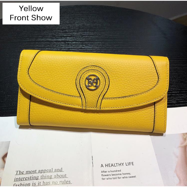 2024 neue Echtes Leder Frauen Geldbörsen Luxus Rindsleder Lange Brieftasche Original Marke Umschlag Kupplung Tasche Hohe Kapazität Telefon Geldbörse