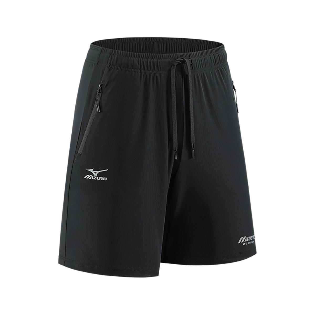 

Mizuno Lightweight Breathable Comfortable Soft Quick-Dry Sweat-Absorbing Loose Fit Durable Outdoor Casual Shorts Unisex shorts Black A2CF2A05 M