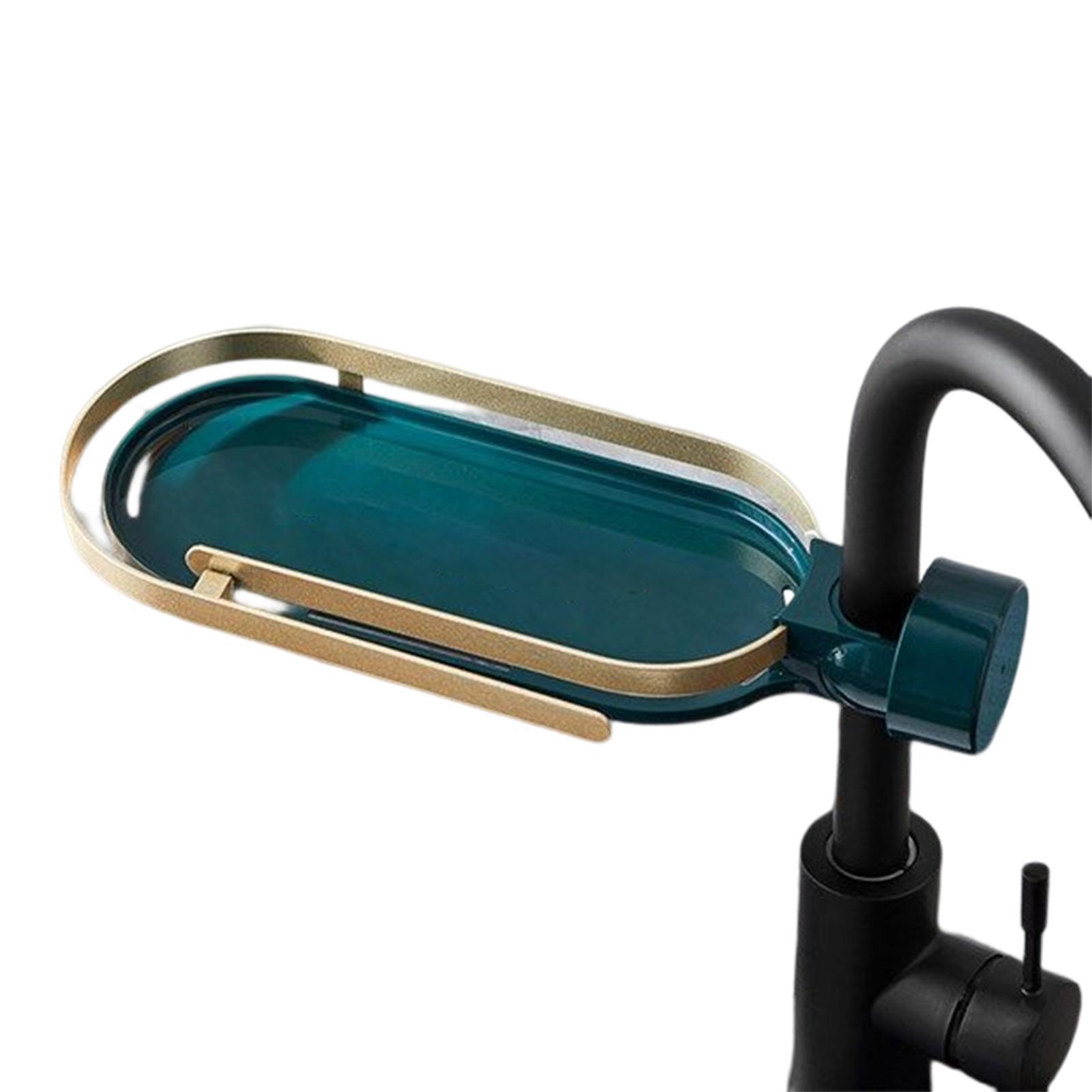 

Stainless Steel Faucet Storage Tray Practical Sink Storage Basket For Home Kitchen темно-зеленого