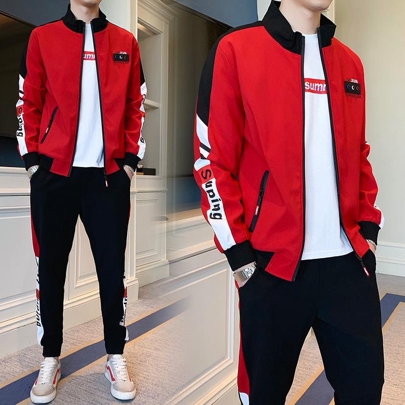 Men's Autumn Casual Workwear Jacket Sports Trousers Two-piece Suit