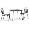 VidaXL Ensemble à manger de jardin 3 pcs anthracite acier, ensemble de salle à manger, ensemble de salle à manger 3187987
