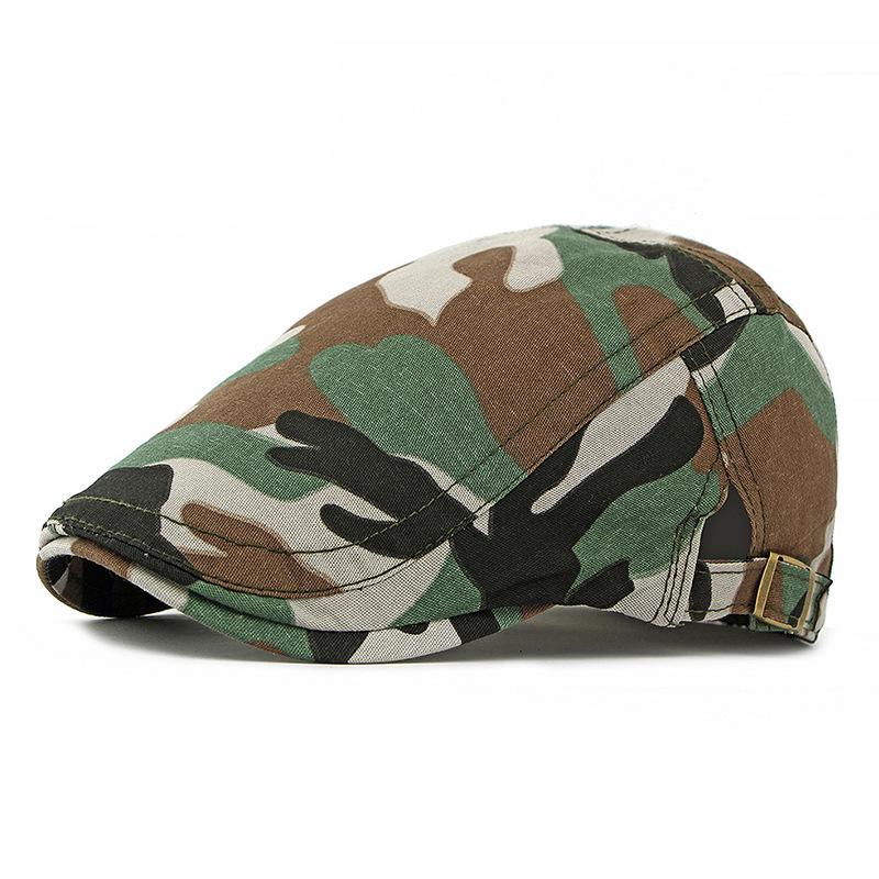 

Мужской берет с камуфляжным принтом - Летняя шляпа для защиты от солнца для улицы Adjustable 56-59cm Head Circumference