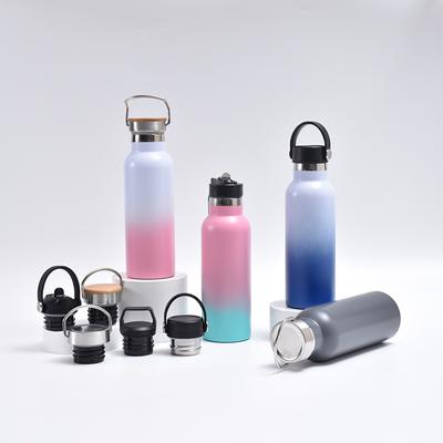 Bottiglia di vernice in gomma smerigliata portatile per sport all'aria aperta con gradiente di vaso spaziale in acciaio inossidabile 304. Bottiglia piccola