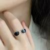 1 Stück Sonnenbrillenring Damen Mini-Brille Zeigefingerring Mode Persönlichkeit Kalter Wind Schwarzes Epoxid Offener Ring