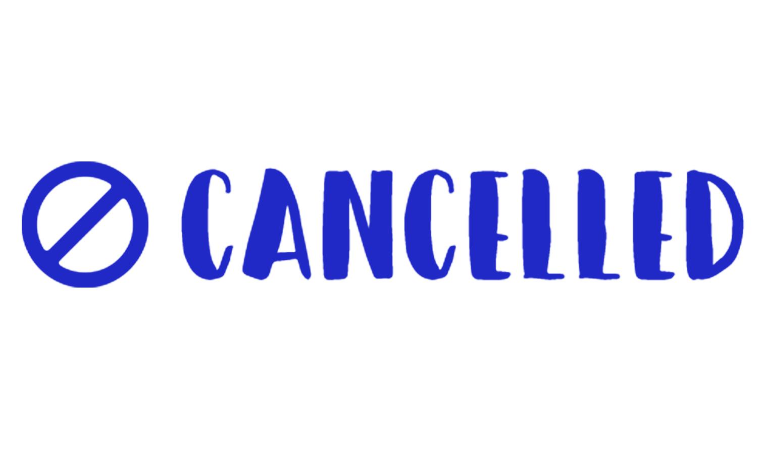 

Printtoo Cancelled Self Inking Rubber Stamp Pre-Inked Office Stamp- Home Office Business Stationery, Black- 42 x 9 синій