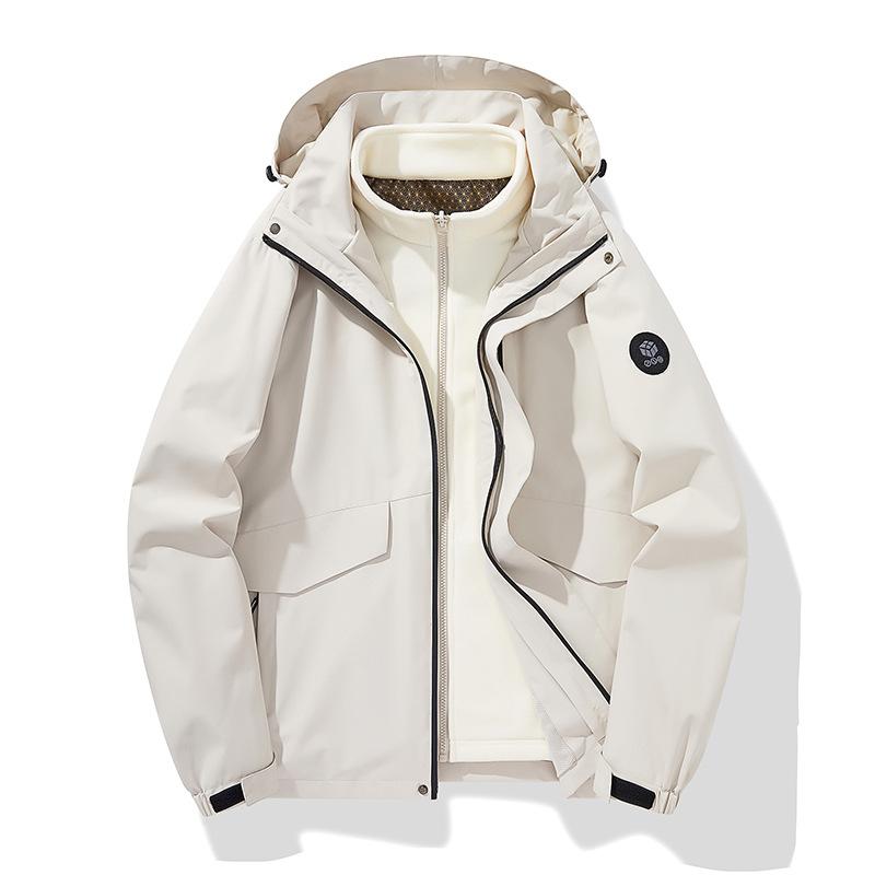 Autumn and Winter Three-in-one Outdoor Jacket, Silver Fox Velvet Waterproof, Windproof and Stain-proof Jacket, Couple Style Outdoor