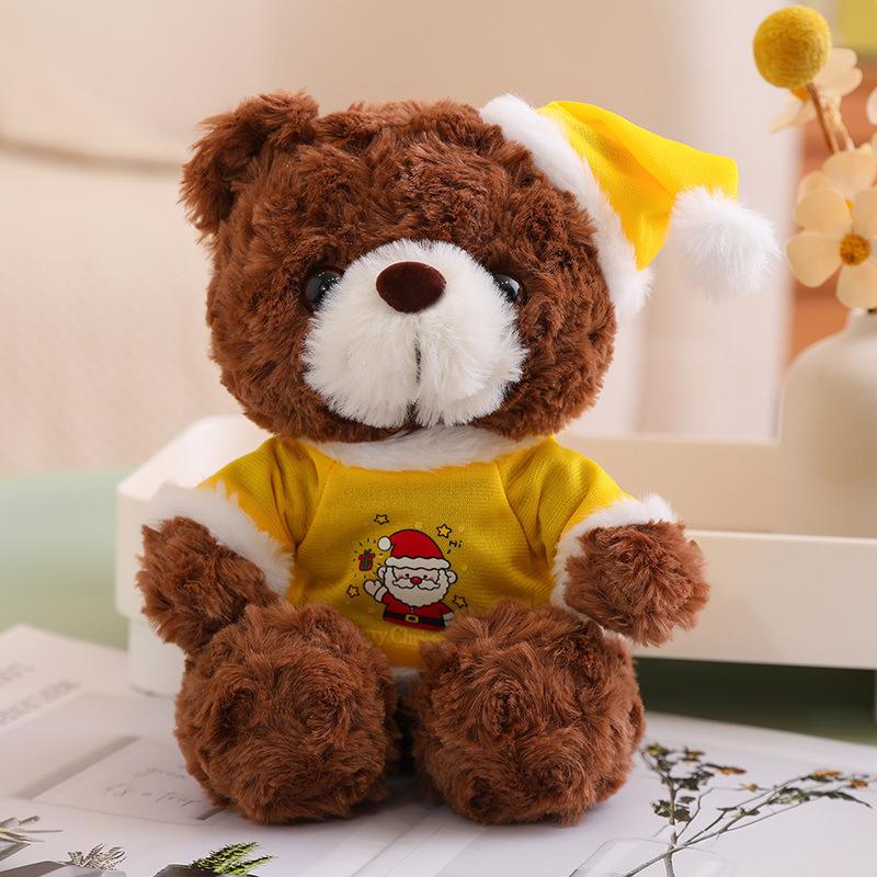 Cute Christmas Teddy Bear Doll Plush Teddy Bear Hug Bear Doll Children's Companion Soothing Ragdoll Doll