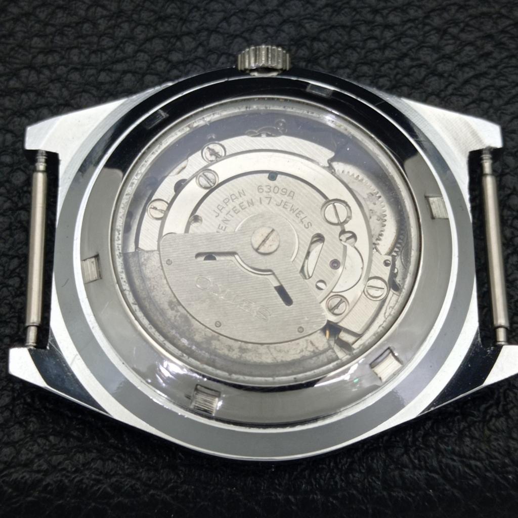 VINTAGE REFURBISHED SEIKO 5 AUTOMATIC 6309A JAPAN MENS BLACK WATCH A440909-4 Sk-a440909