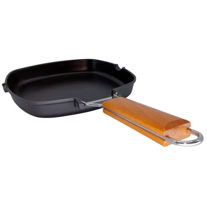 Poêle à griller - wecook - ecostone - 20 x 20 cm - antiadhésive - fonte d'aluminium noir