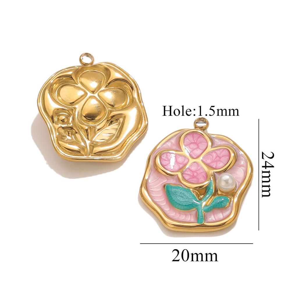 2 Pcs 304 Stainless Steel Charms Enamel Lotus Flowers Starfish Birds Sun Pendants For Diy Necklace Bracelet Jewelry Making