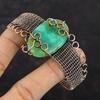 Chrysoprase Bangle Copper Wire Wrapped Bangle Adjustable Cuff Bracelet Handmade Gemstone Bracelet Copper Wire Wrapped Jewelry Gift For Women