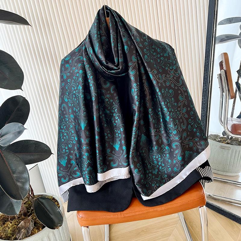 Dámský univerzální dlouhý šátek/šála Gardenia Brocade - Dekorativní ochrana proti slunci, Plážová osuška