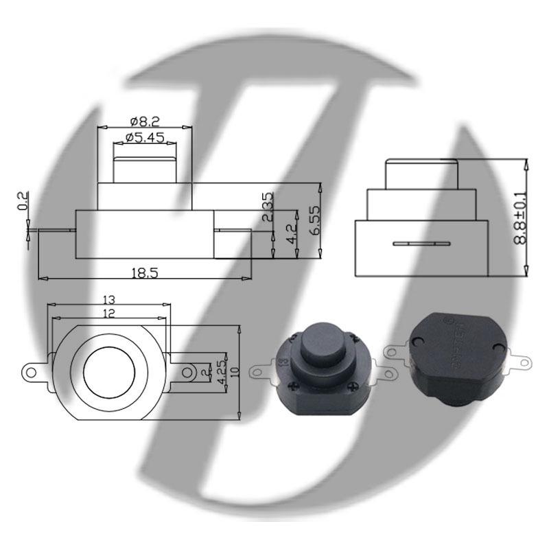 12x12 LED Flashlight Desk Lamp with Self-Locking Power Switch