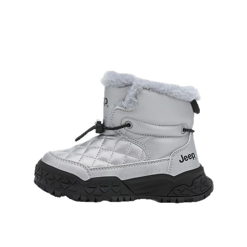 Jeep Kids' High-Top Winter Sports Shoes 2025, Fleece-Lined & Non-Slip, Girls' Outdoor Thick Cotton Shoes