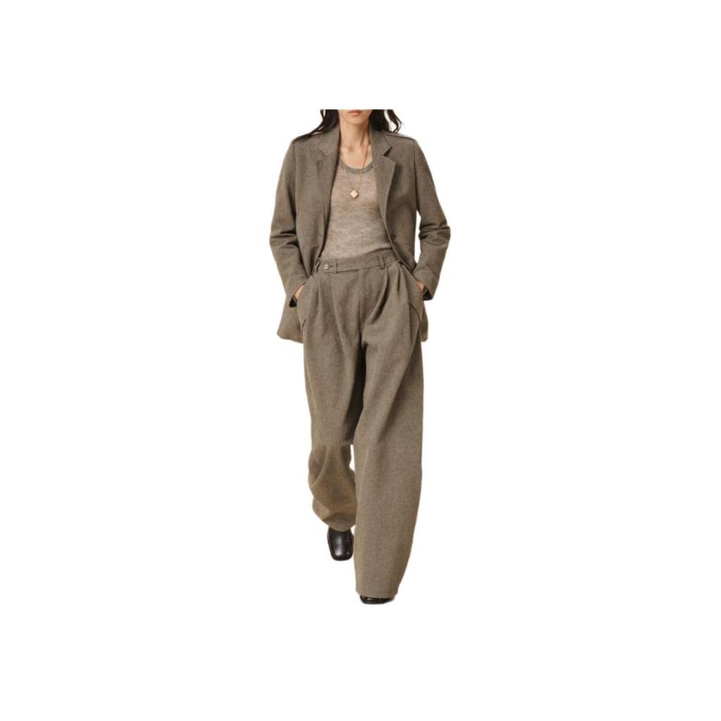 Zara FW24 SRPLS Series Cuffed Split Button Multi-Pocket Blazer Women blazer Khaki 9242208-505
