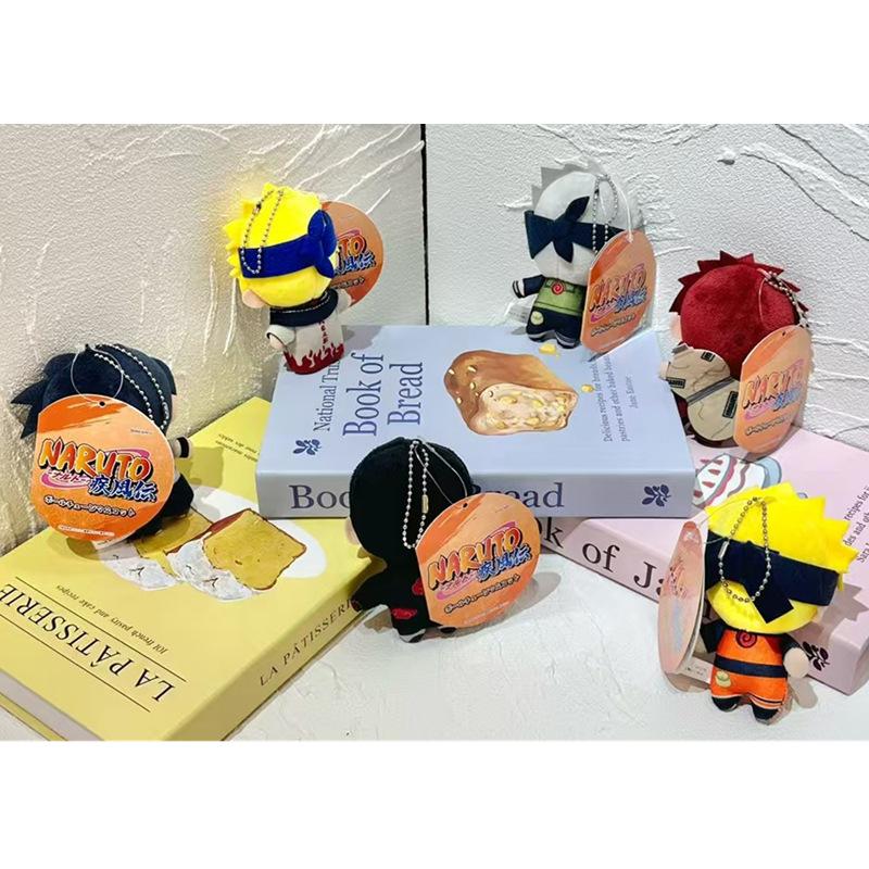 Naruto 10Cm Shippuden Anime Peripherals Plush Toy Keychain Naruto Cartoon Kakashi Gaara Cotton Doll Key RingBag Hanger Ornament