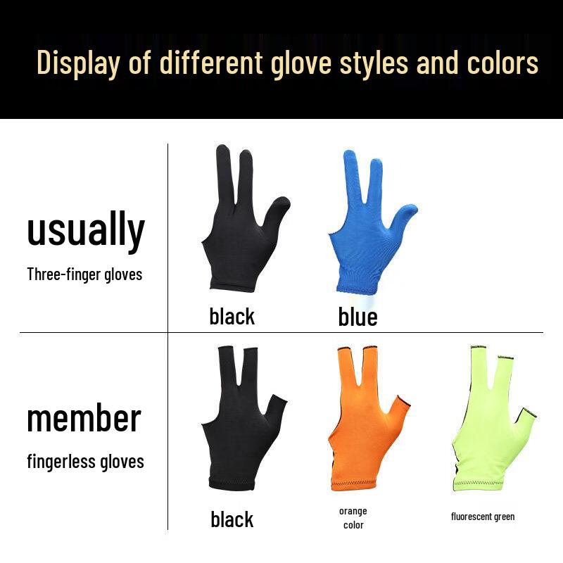 Jun Ding Ying 3-Finger Ambidextrous Billiards Gloves (Pair)