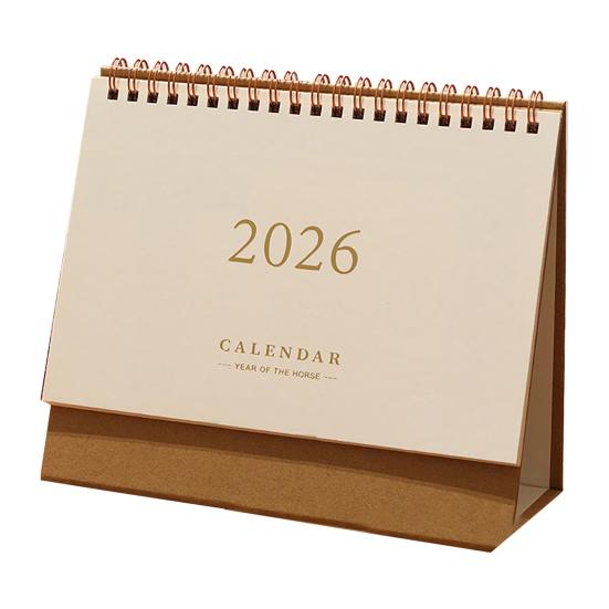 2026 Desk Calendar JAN 2026 - DEC 2026 Standing Flip Desktop Calendar 12 Months Planner with Twin-Wire Binding for Home Office School