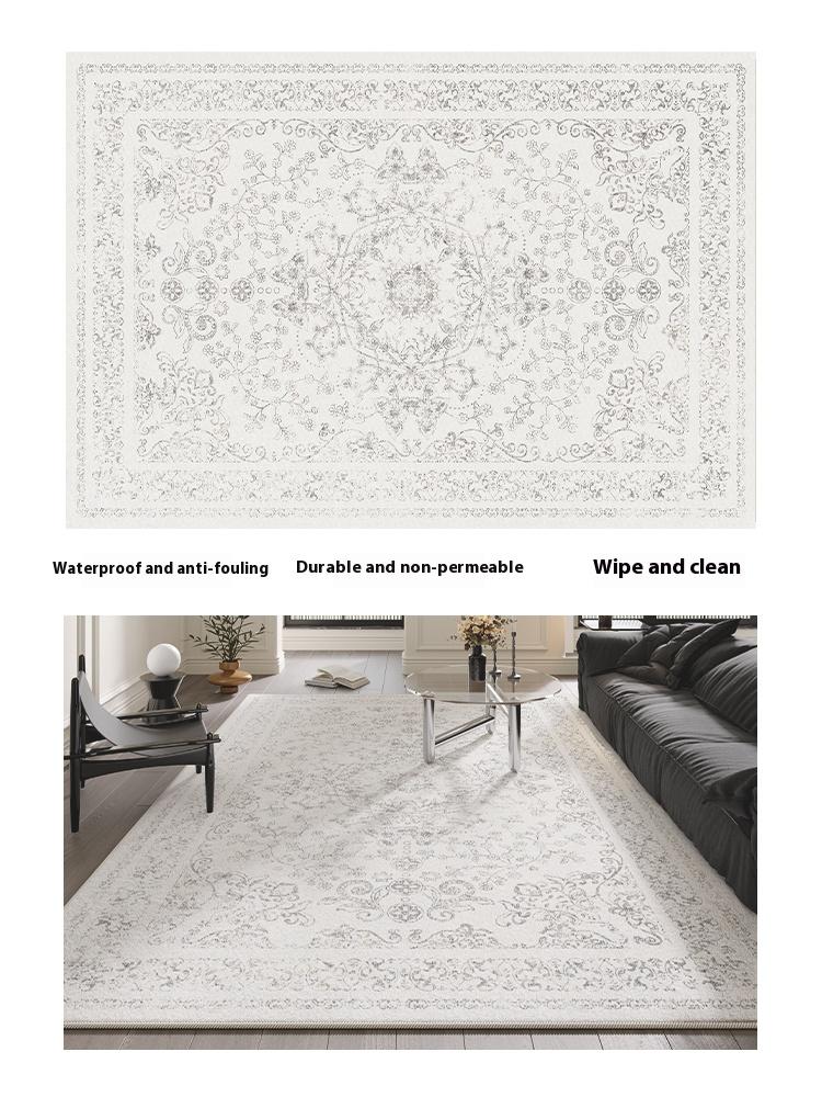 

VIKAMA Carpet Living Room New Retro French Sofa Bedroom Floor Cushion Household Non-wash Erasable Light Luxury Premium 80X120CM(2.6X3.9FT