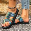 Women's Slip-On Beach Sandals, Peep-Toe Roman Slides, Lightweight Flat Slippers Wholesale In Stock