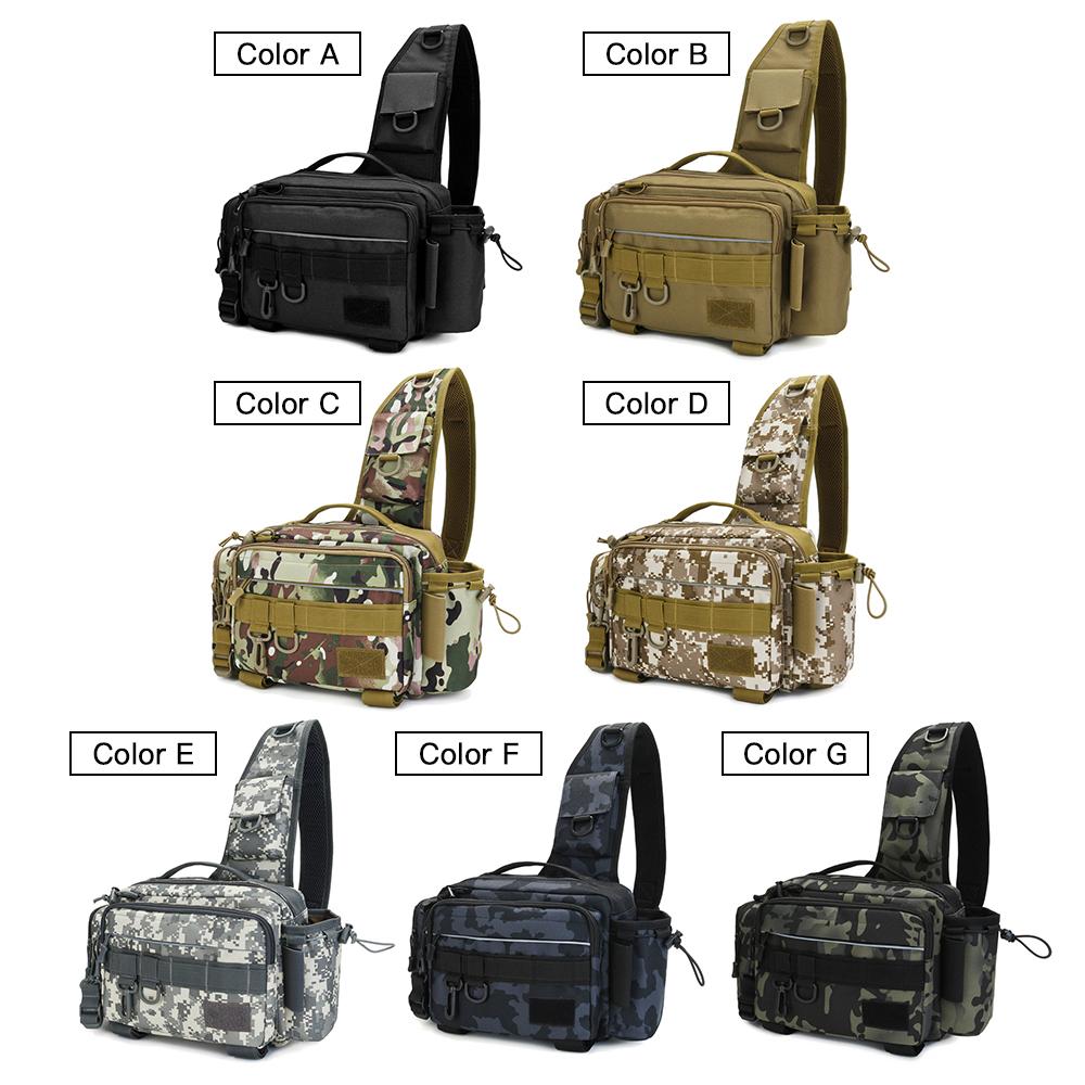 Multifunctional Fishing Tackle Bag Outdoor Water-resistant Fishing Sling Pack Waist Bag Reel Lure Storage   Bag
