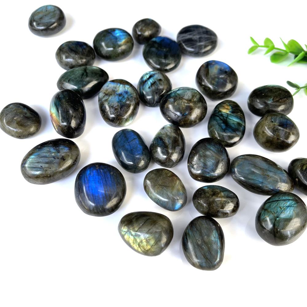 Polished Labradorite Stones Natural Blue Flash Tumbled Crystals for Home Decor Gift