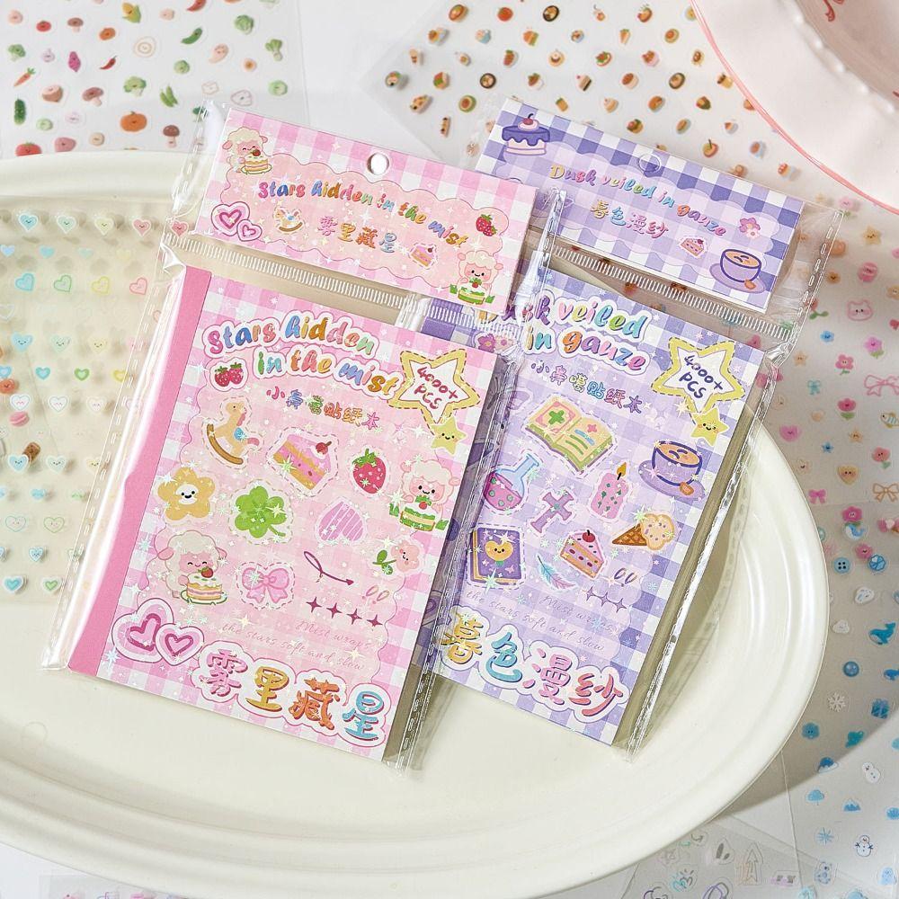 Cute Mini Nail Sticker Book Cartoon Embossed Diary Stickers Self Adhesive Soft Cup Stickers Art Decoration