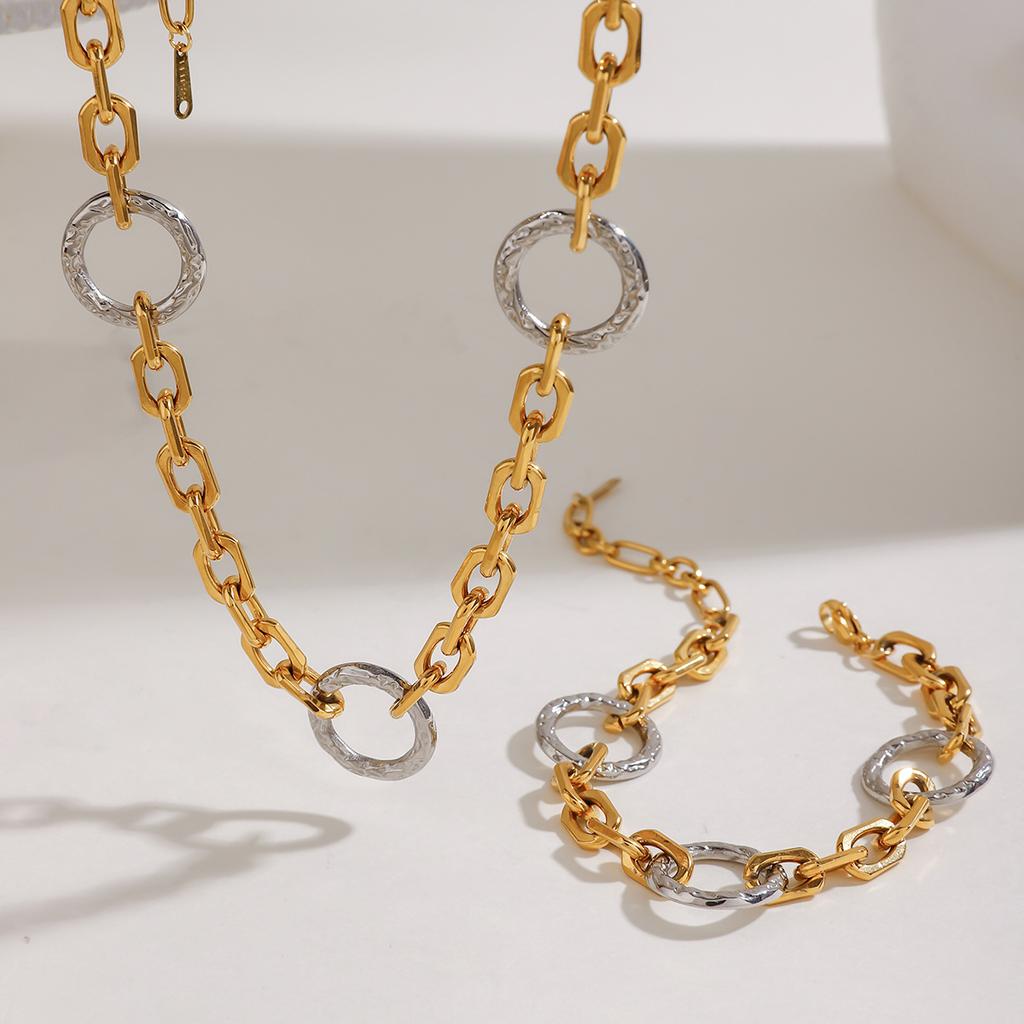 New INS 18K Gold Stainless Steel Necklace Paperclip Chain Heart Pendant Necklaces