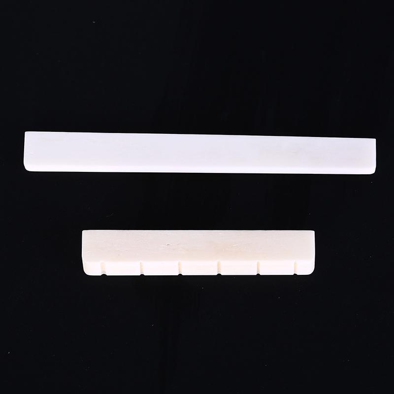 White Guitar Parts 6 String Classical Guitar Bone Bridge Saddle And Nut Set