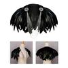 Gothic Punk Faux Feather Cloak Adjustable Medieval Theme Wear Costume Accessory For Cosplay Halloween Event