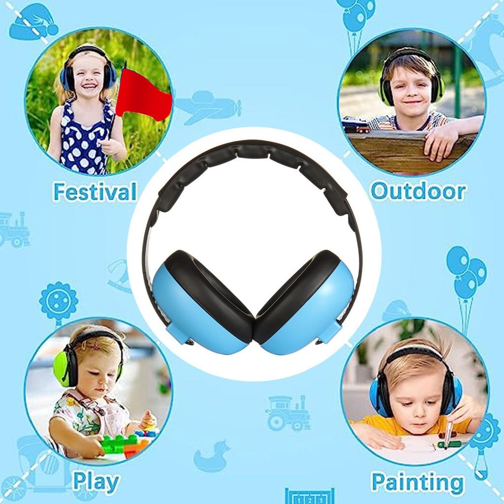 Noise Cancelling Earmuffs Kids Ear Protection Sound Proof Headphone for Sleeping Blue