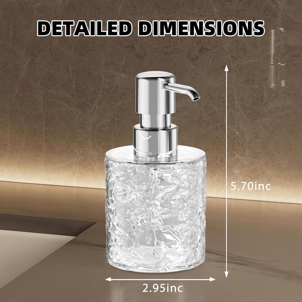 Soap Dispenser with Pump, Refillable Liquid Hand Soap Dish Soap Dispensers for Bathroom Counter, Kitchen Sink