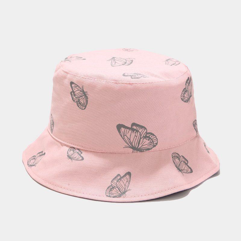Basin hat female summer street double-sided butterfly bucket hat outdoor sun hat small fresh sunscreen bucket hat tide