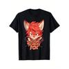 1pc Femboy Fox T-Shirt - Cute Red-Haired Fox Graphic Tee, Heavyweight 180gsm Cotton Shirt for Anime & Fursona Fans, Unisex Crew Neck Casual Casual