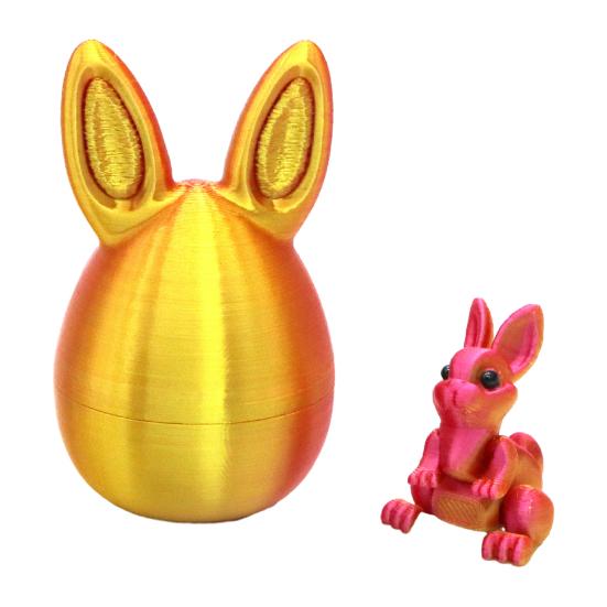 Yousheng Paashaas Oor Ei Ornament met Gearticuleerd Konijn Binnenin 3D Geprint Beweegbare Gewrichten Konijn Figuurtje Fidget Speelgoed Paasvakantie Feest